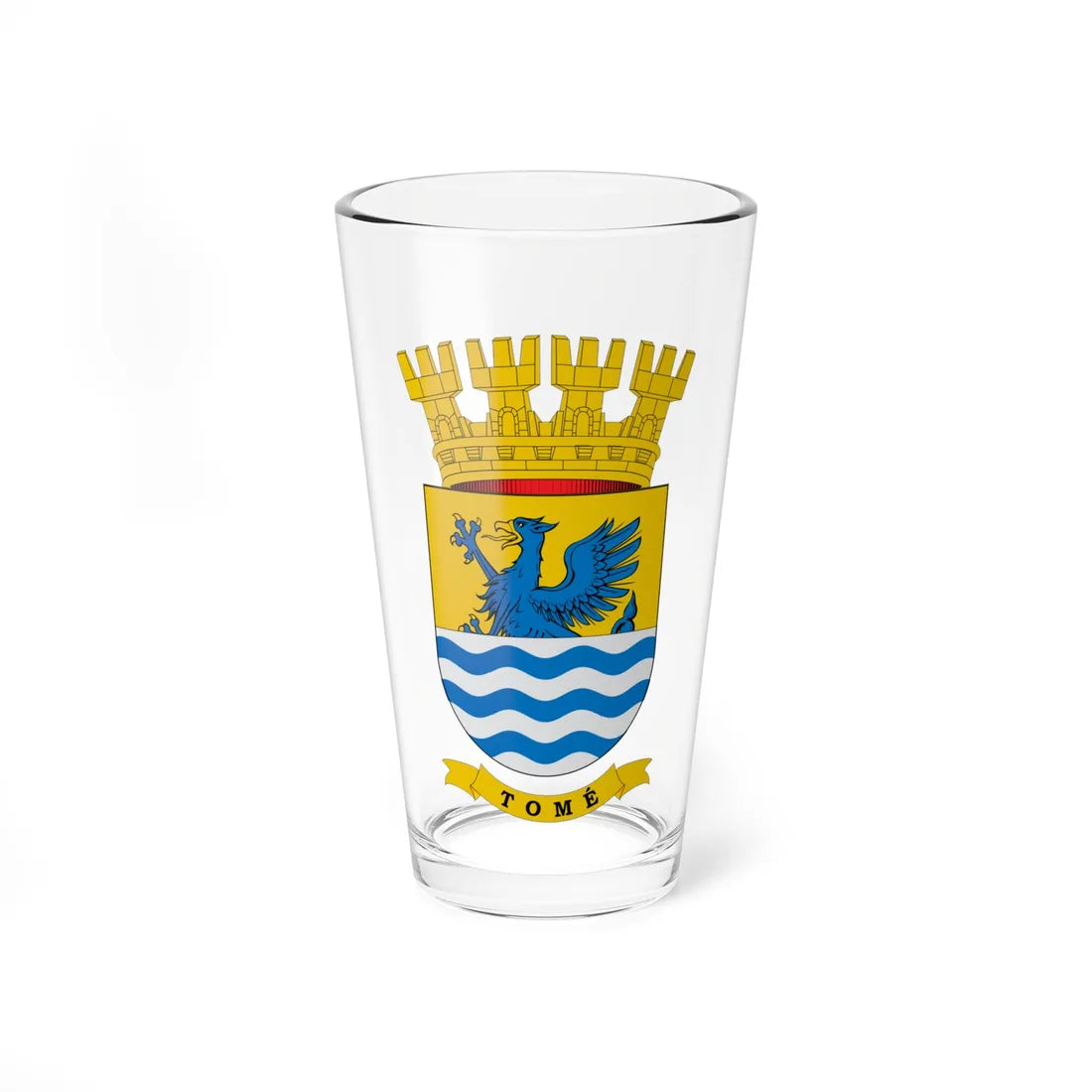 Escudo de Tomé (Chile) (Coat of Arms) Pint Glass 16oz 16oz - Go Mug Yourself