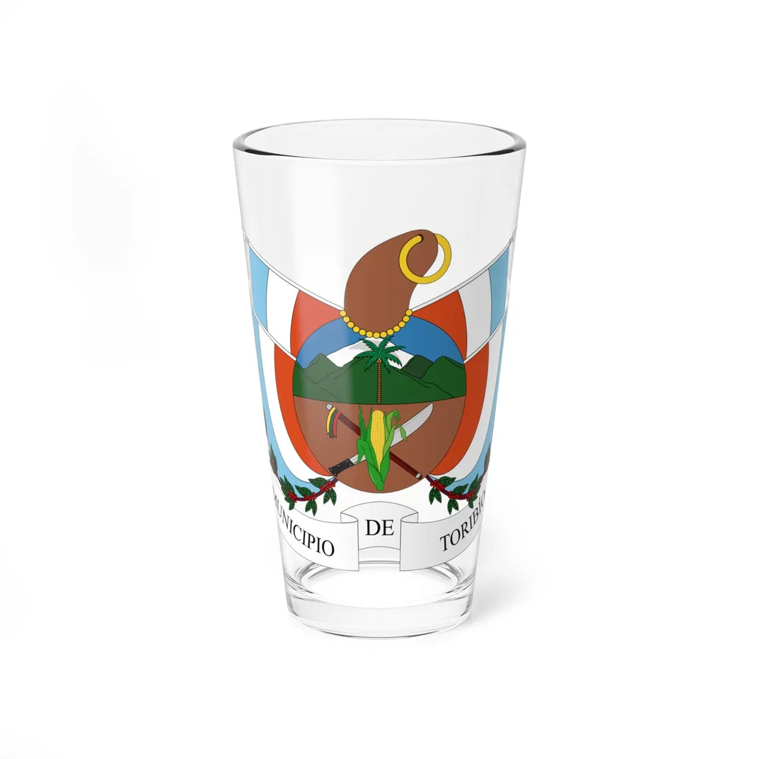 Escudo de Toribío - Cauca (Colombia) (Coat of Arms) Pint Glass 16oz 16oz - Go Mug Yourself