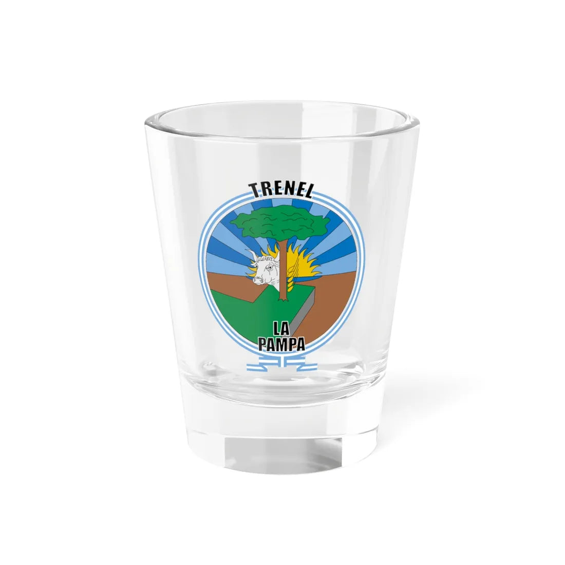 Escudo de Trenel (Argentina) (Coat of Arms) Shot Glass 1.5oz 1.5oz - Go Mug Yourself