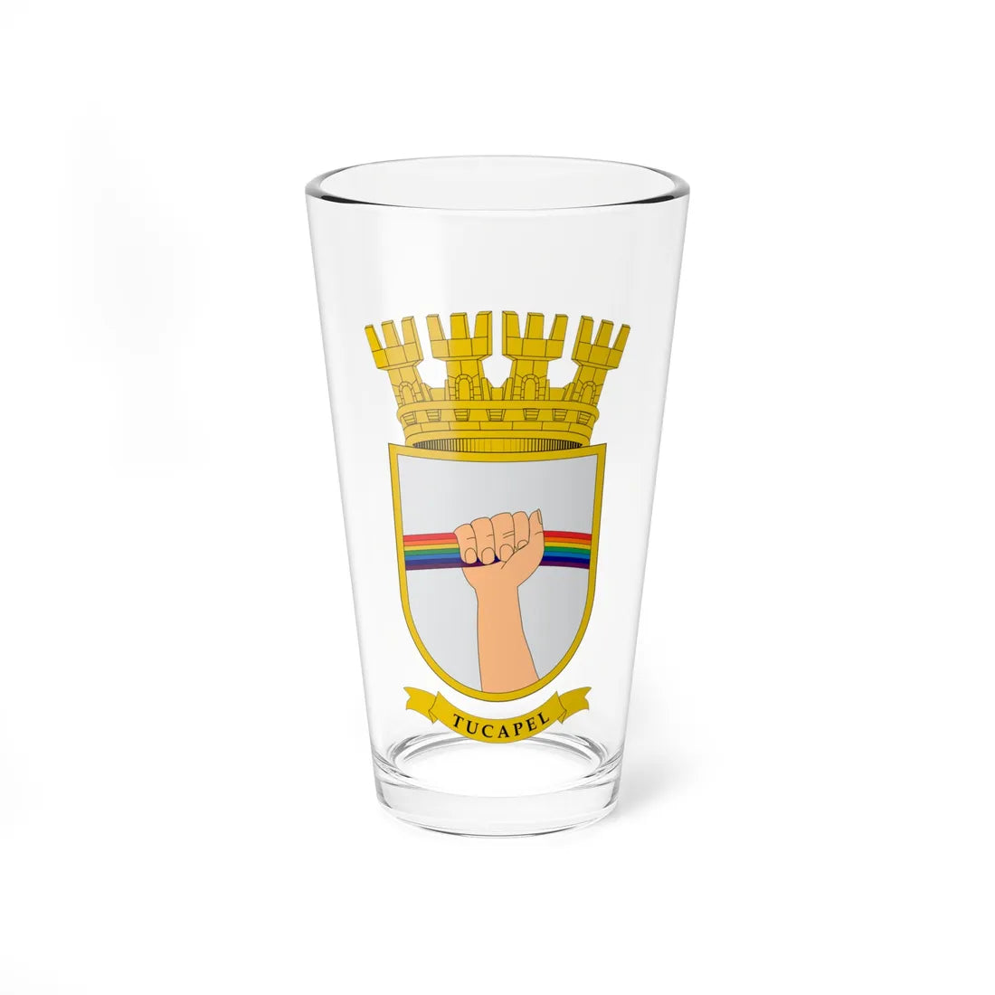 Escudo de Tucapel (Chile) (Coat of Arms) Pint Glass 16oz 16oz - Go Mug Yourself