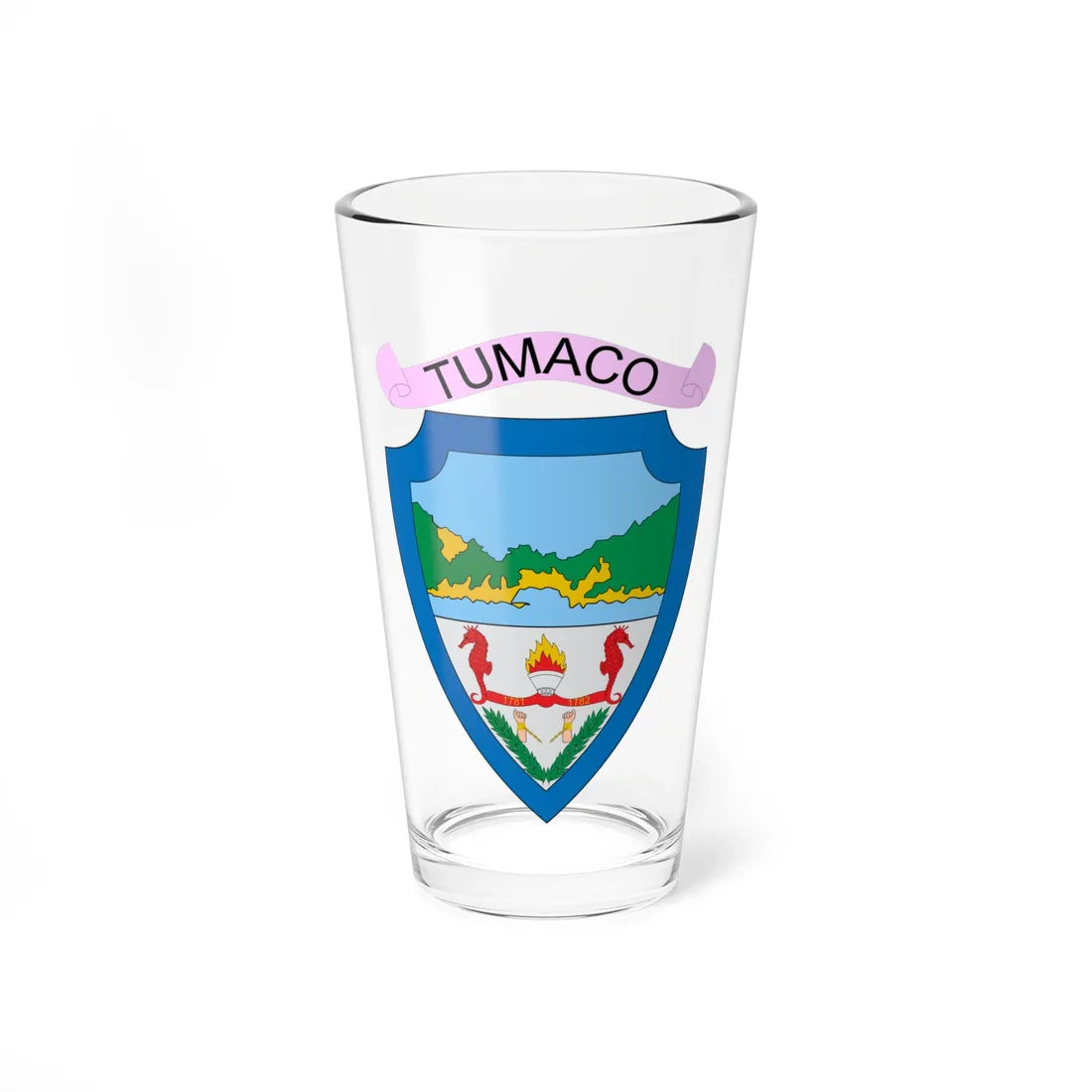 Escudo de Tumaco Nariño (Colombia) (Coat of Arms) Pint Glass 16oz 16oz - Go Mug Yourself