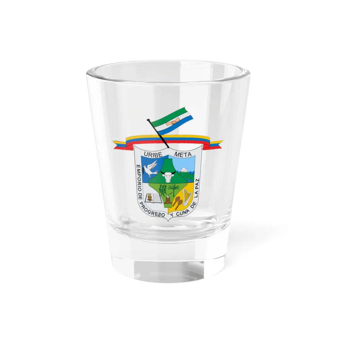 Escudo de Uribe Meta (Colombia) (Coat of Arms) Shot Glass 1.5oz 1.5oz - Go Mug Yourself