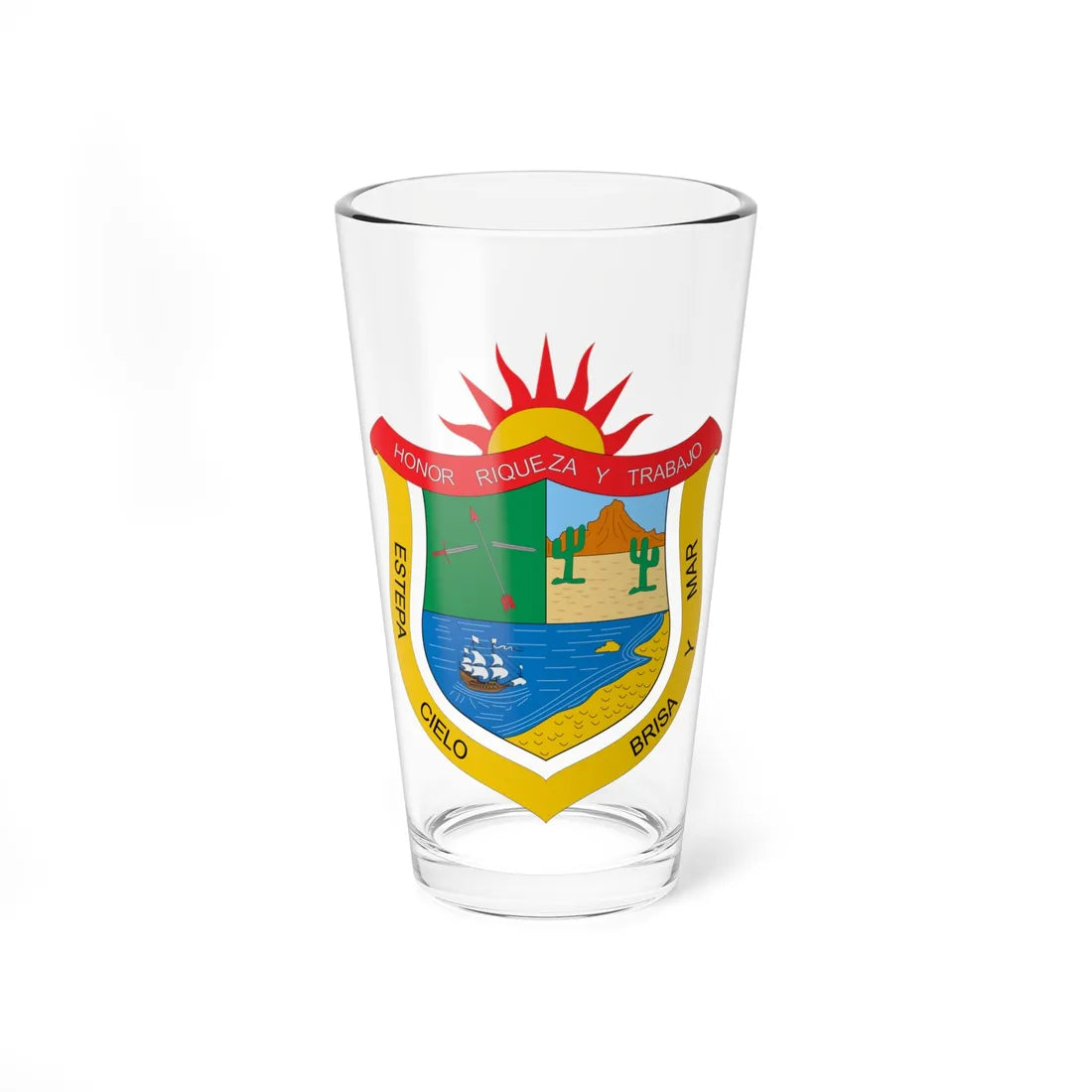 Escudo de Uribia La Guajira (Colombia) (Coat of Arms) Pint Glass 16oz 16oz - Go Mug Yourself