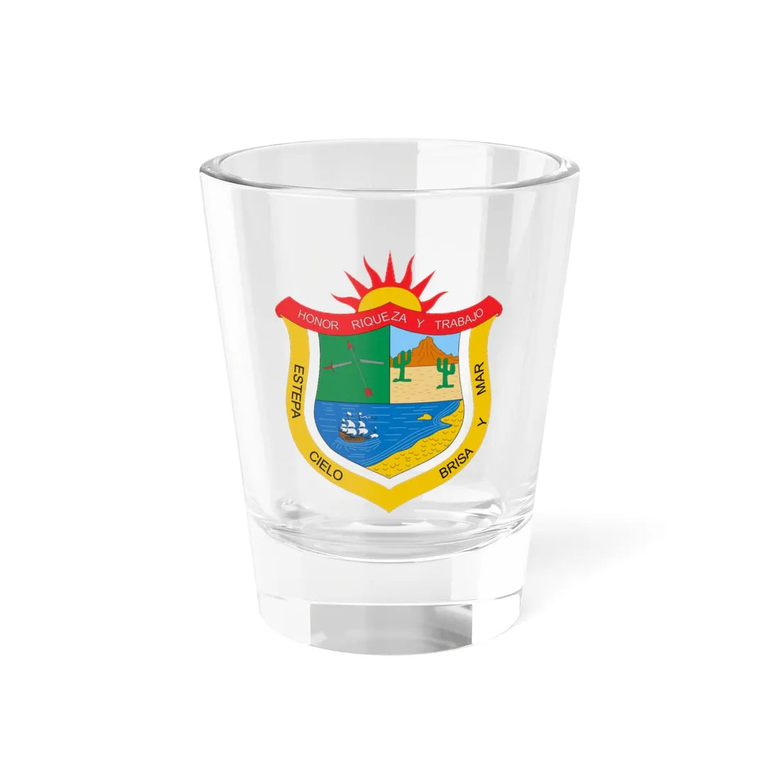 Escudo de Uribia La Guajira (Colombia) (Coat of Arms) Shot Glass 1.5oz 1.5oz - Go Mug Yourself