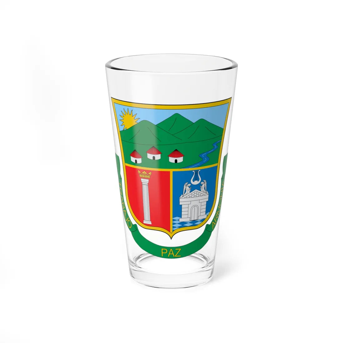 Escudo de Usiacurí (Colombia) (Coat of Arms) Pint Glass 16oz 16oz - Go Mug Yourself