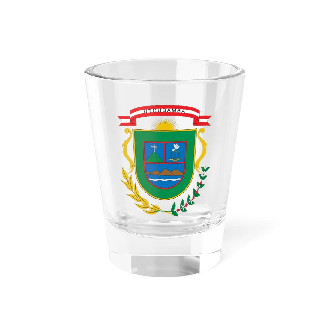 Escudo de Utcubamba (Peru) (Coat of Arms) Shot Glass 1.5oz 1.5oz - Go Mug Yourself