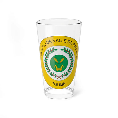 Escudo de Valle de San Juan Tolima (Colombia) (Coat of Arms) Pint Glass 16oz 16oz - Go Mug Yourself