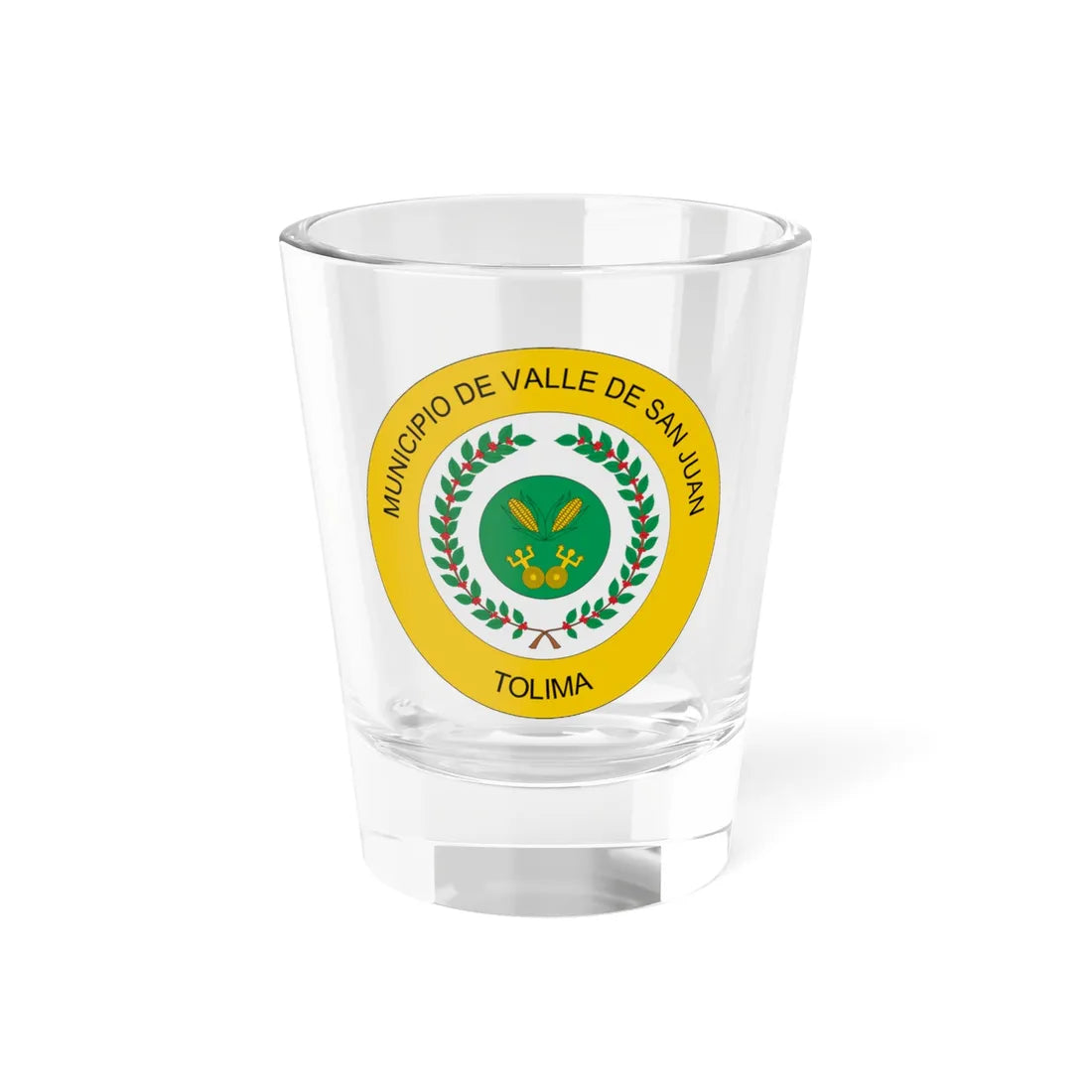 Escudo de Valle de San Juan Tolima (Colombia) (Coat of Arms) Shot Glass 1.5oz 1.5oz - Go Mug Yourself