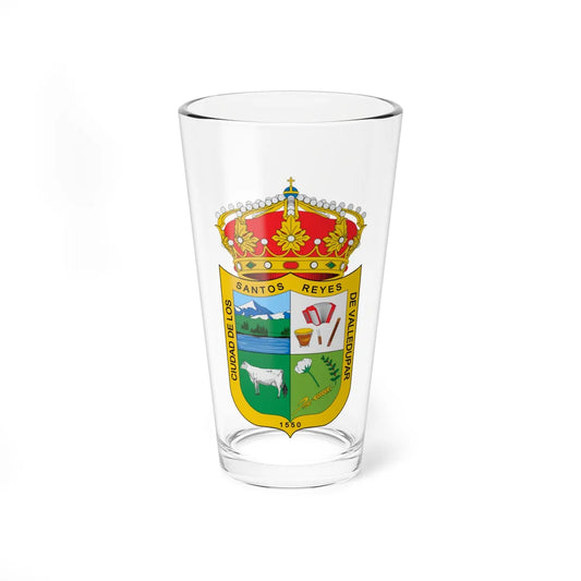 Escudo de Valledupar (Colombia) (Coat of Arms) Pint Glass 16oz 16oz - Go Mug Yourself