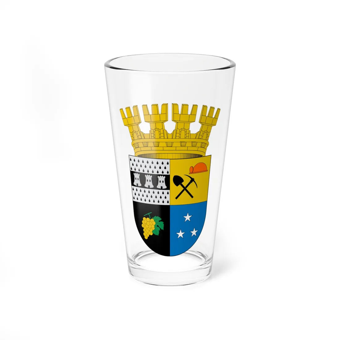 Escudo de Vallenar (Chile) (Coat of Arms) Pint Glass 16oz 16oz - Go Mug Yourself