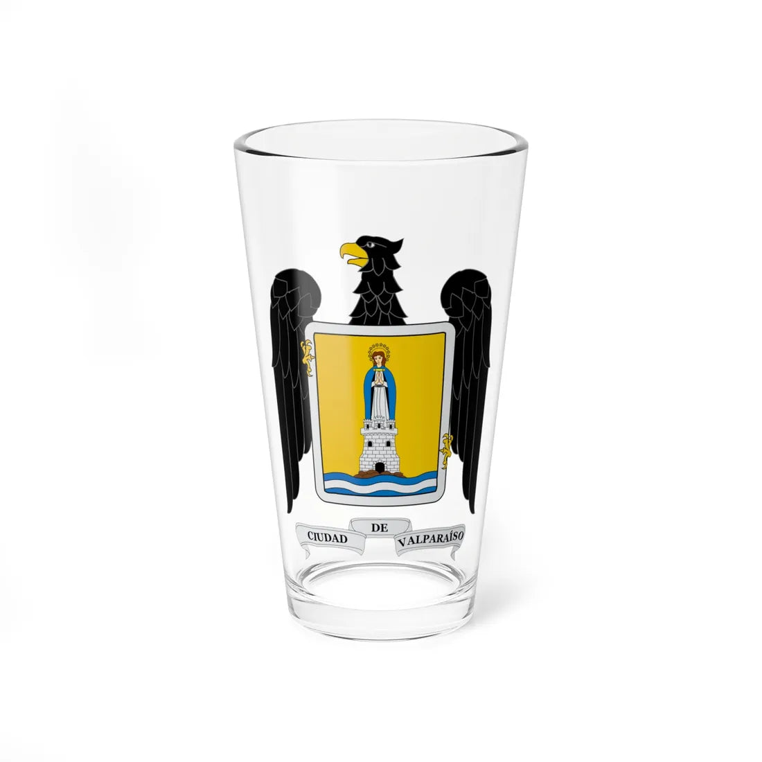 Escudo de Valparaíso Chile (Chile) (Coat of Arms) Pint Glass 16oz 16oz - Go Mug Yourself
