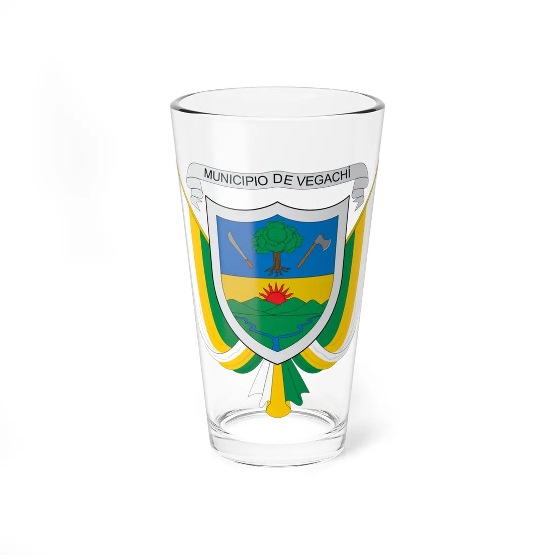 Escudo de Vegachi (Colombia) (Coat of Arms) Pint Glass 16oz 16oz - Go Mug Yourself