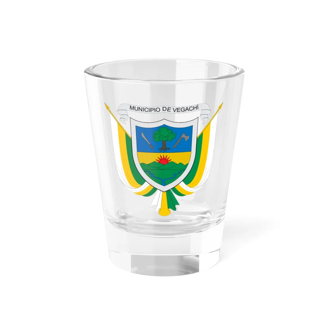 Escudo de Vegachi (Colombia) (Coat of Arms) Shot Glass 1.5oz 1.5oz - Go Mug Yourself