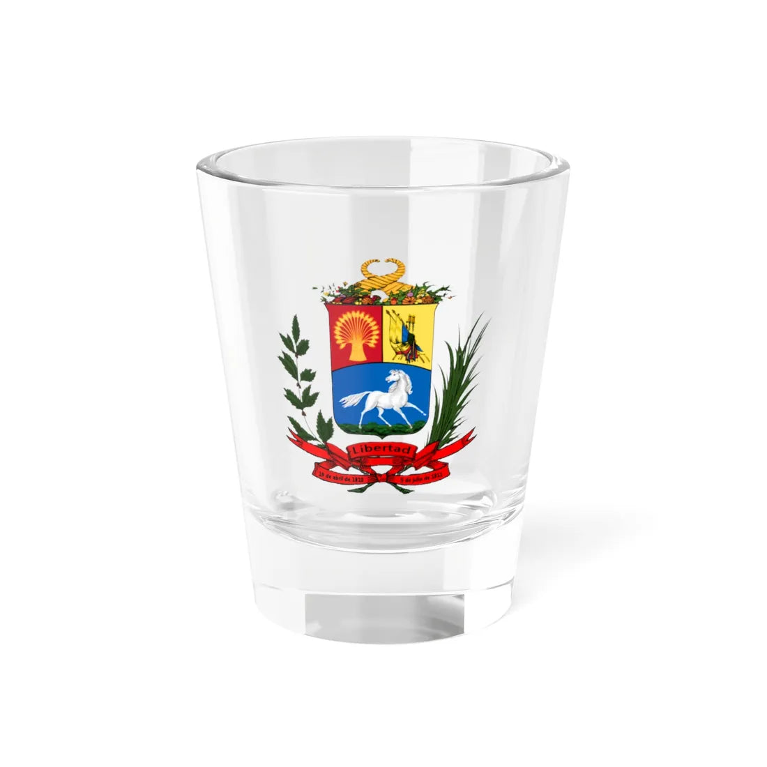 Escudo de Venezuela 1836-1863 (United States) (Coat of Arms) Shot Glass 1.5oz 1.5oz - Go Mug Yourself