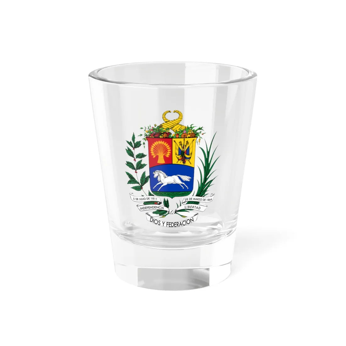 Escudo de Venezuela 1871-1905 (United States) (Coat of Arms) Shot Glass 1.5oz 1.5oz - Go Mug Yourself