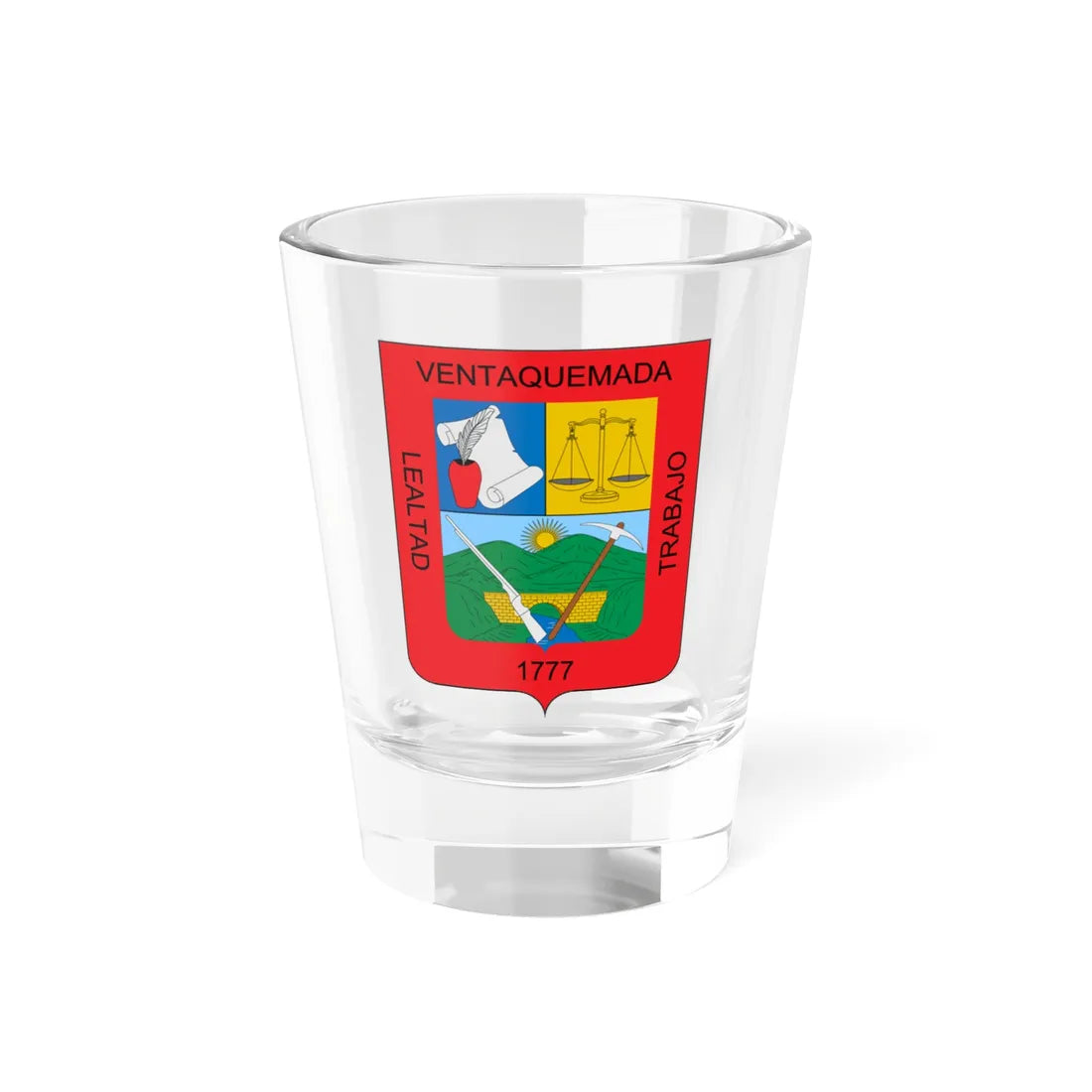Escudo de Ventaquemada (Colombia) (Coat of Arms) Shot Glass 1.5oz 1.5oz - Go Mug Yourself