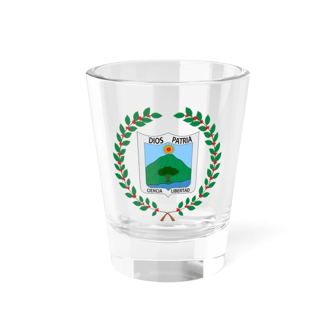 Escudo de Vergara Cundinamarca (Colombia) (Coat of Arms) Shot Glass 1.5oz 1.5oz - Go Mug Yourself