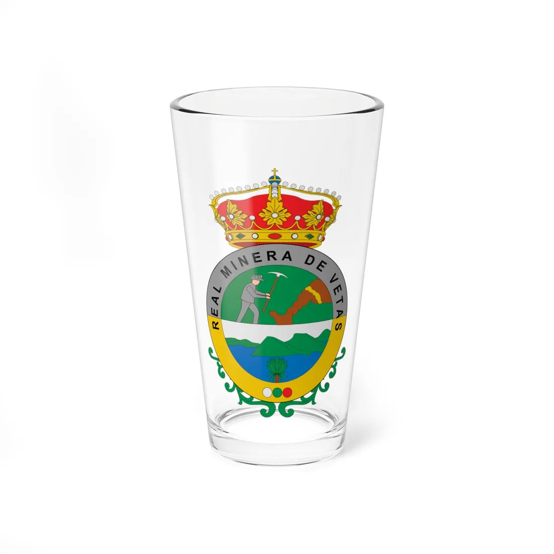 Escudo de Vetas Santander (Colombia) (Coat of Arms) Pint Glass 16oz 16oz - Go Mug Yourself