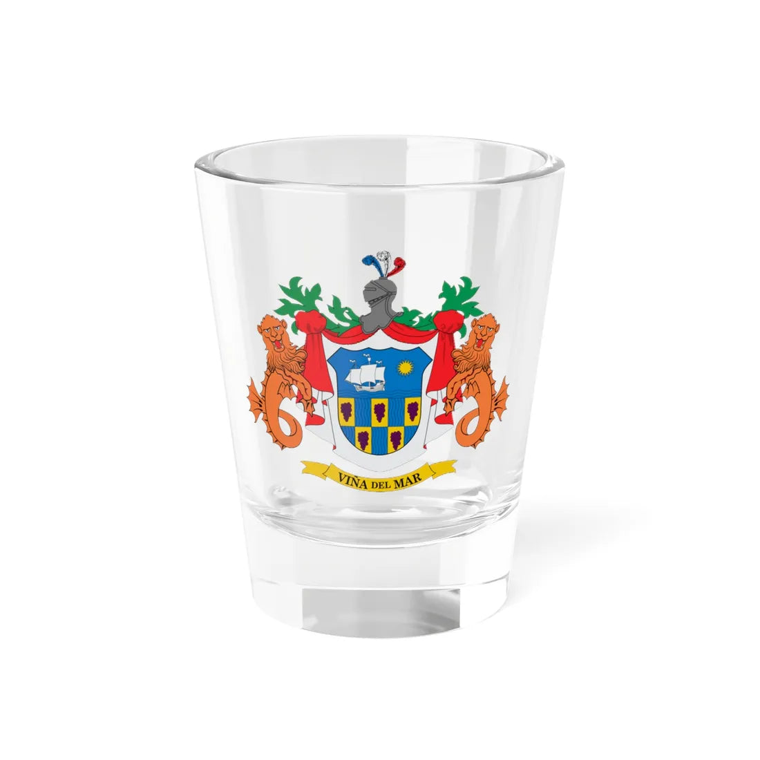 Escudo de Viña del Mar (Chile) (Coat of Arms) Shot Glass 1.5oz 1.5oz - Go Mug Yourself