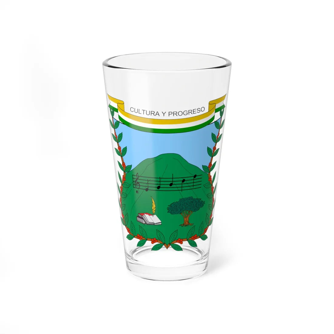 Escudo de Vianí (Colombia) (Coat of Arms) Pint Glass 16oz 16oz - Go Mug Yourself