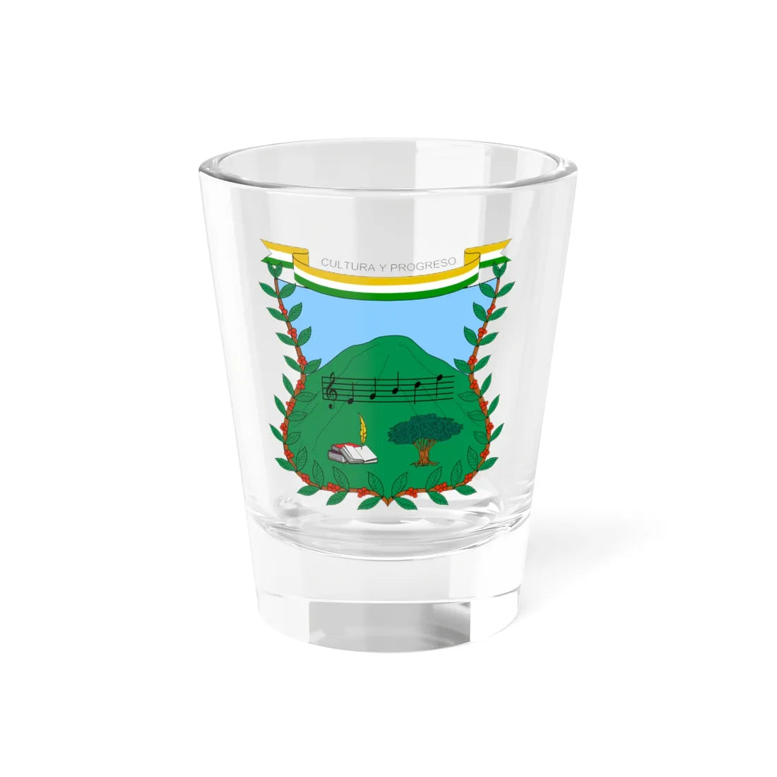 Escudo de Vianí (Colombia) (Coat of Arms) Shot Glass 1.5oz 1.5oz - Go Mug Yourself