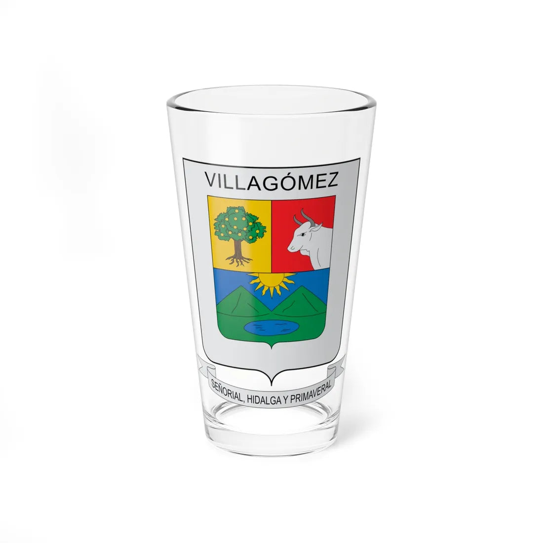 Escudo de Villagomez (Colombia) (Coat of Arms) Pint Glass 16oz 16oz - Go Mug Yourself