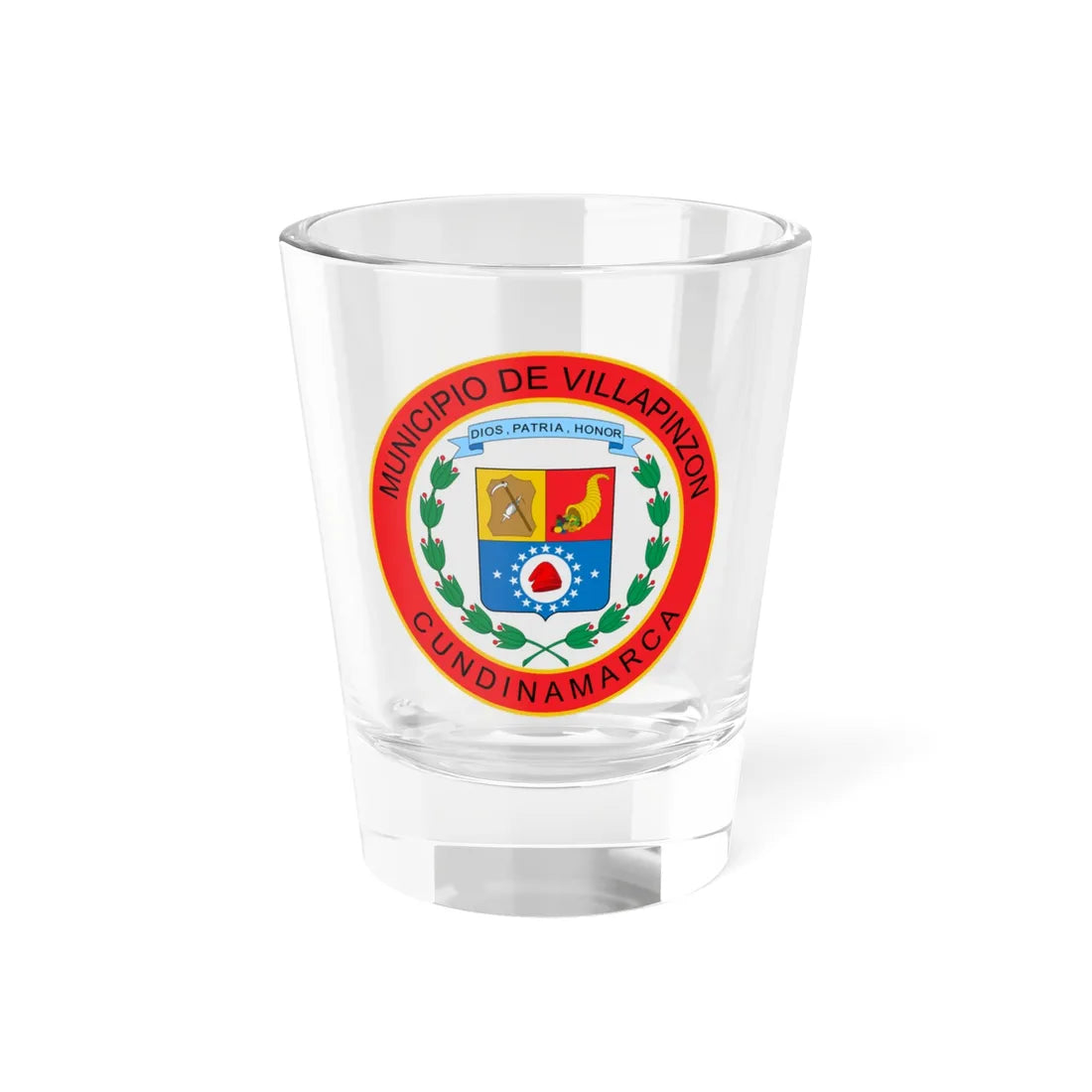Escudo de Villapinzon (Colombia) (Coat of Arms) Shot Glass 1.5oz 1.5oz - Go Mug Yourself