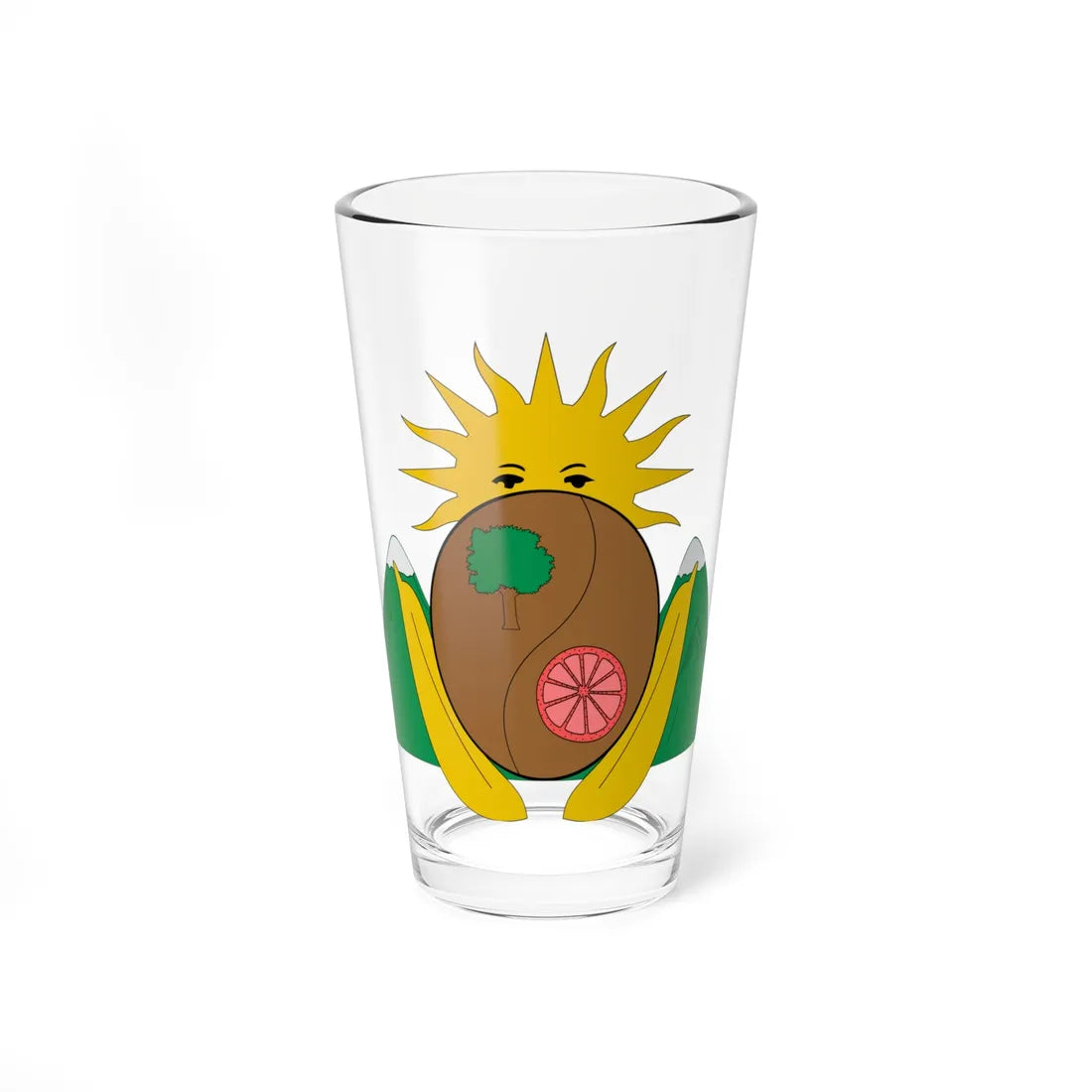 Escudo de Villarrica Tolima (Colombia) (Coat of Arms) Pint Glass 16oz 16oz - Go Mug Yourself