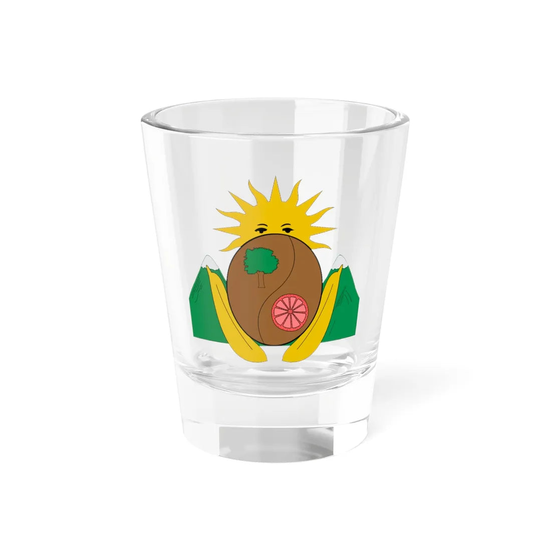 Escudo de Villarrica Tolima (Colombia) (Coat of Arms) Shot Glass 1.5oz 1.5oz - Go Mug Yourself