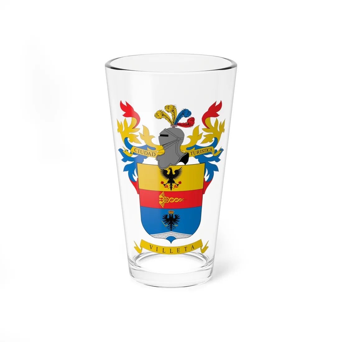 Escudo de Villeta Cundinamarca (Colombia) (Coat of Arms) Pint Glass 16oz 16oz - Go Mug Yourself