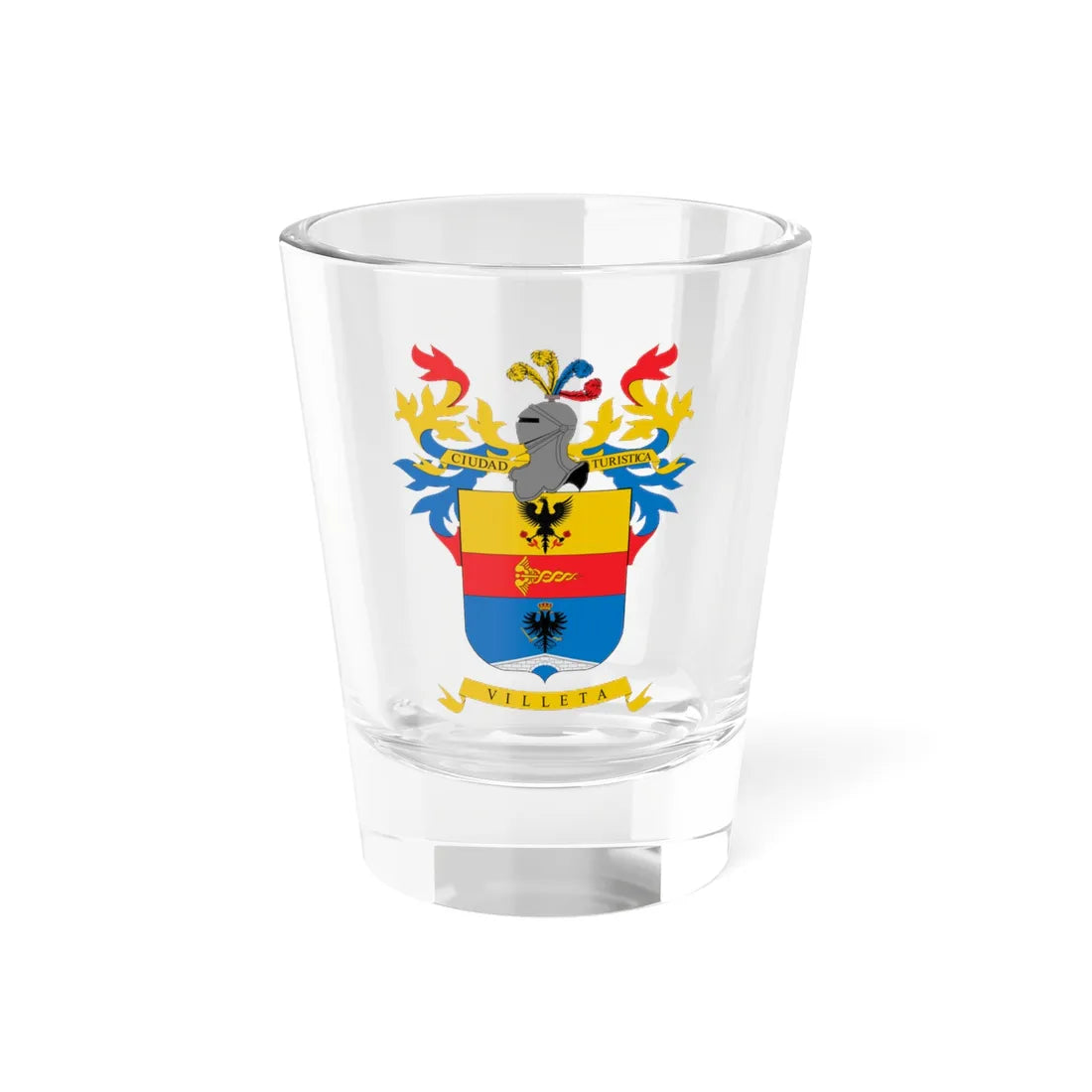Escudo de Villeta Cundinamarca (Colombia) (Coat of Arms) Shot Glass 1.5oz 1.5oz - Go Mug Yourself