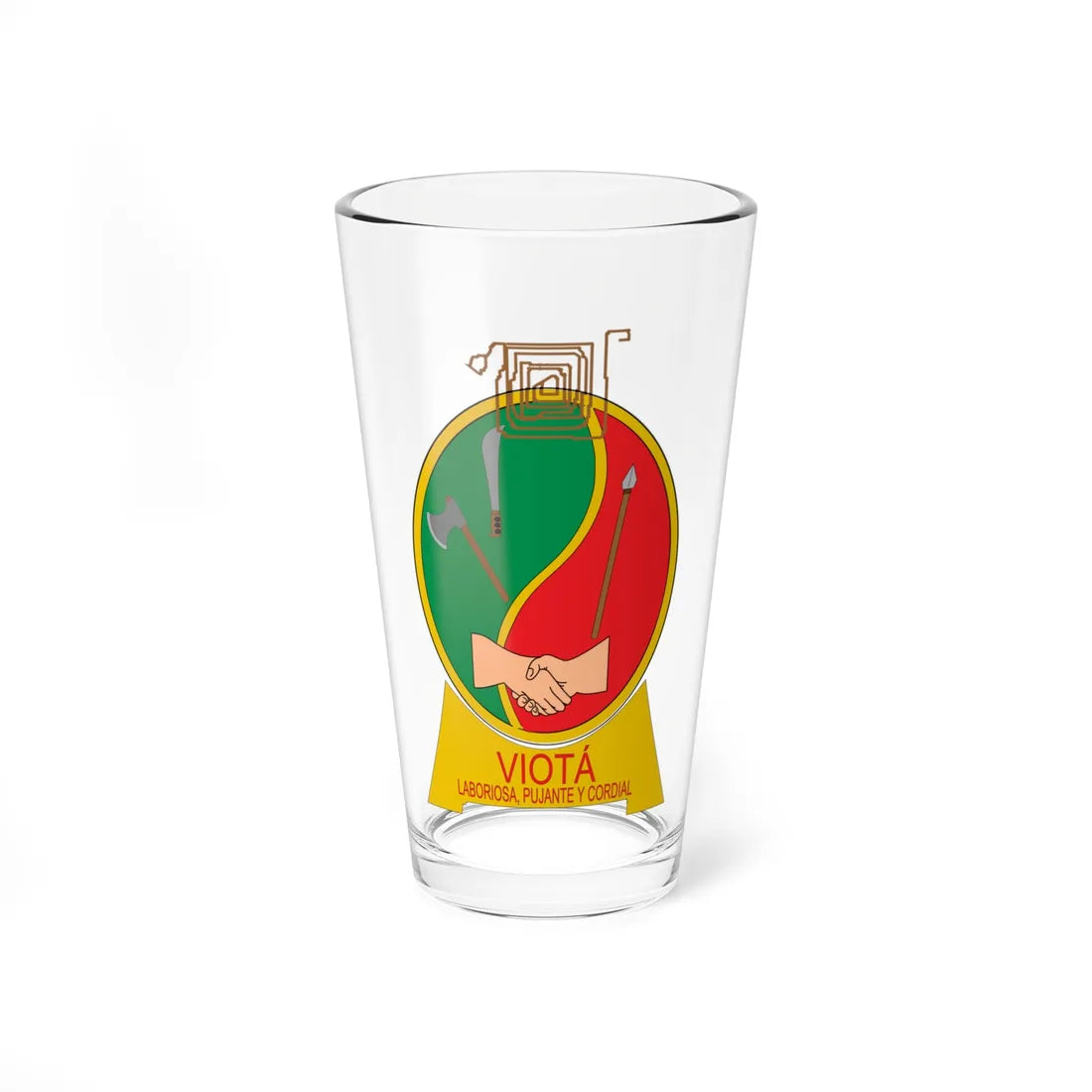 Escudo de Viotá (Colombia) (Coat of Arms) Pint Glass 16oz 16oz - Go Mug Yourself
