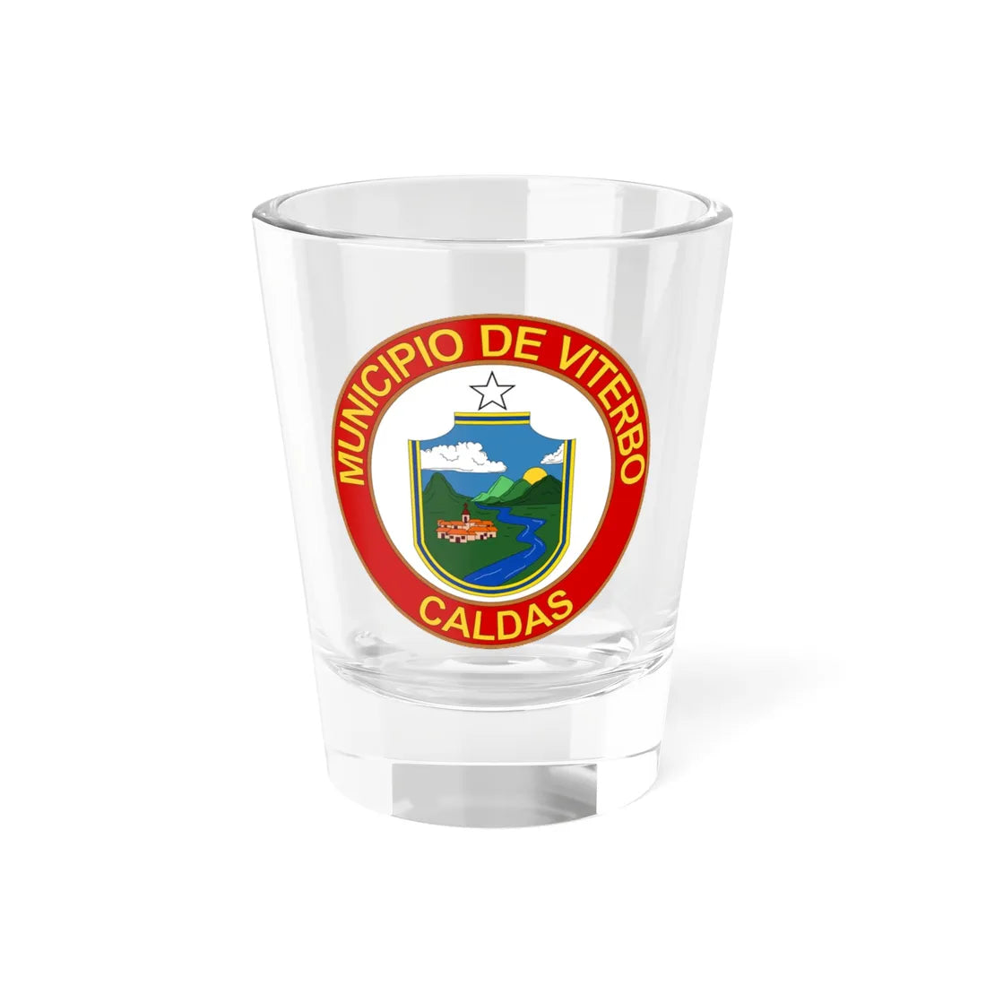 Escudo de Viterbo - Caldas (Colombia) (Coat of Arms) Shot Glass 1.5oz 1.5oz - Go Mug Yourself