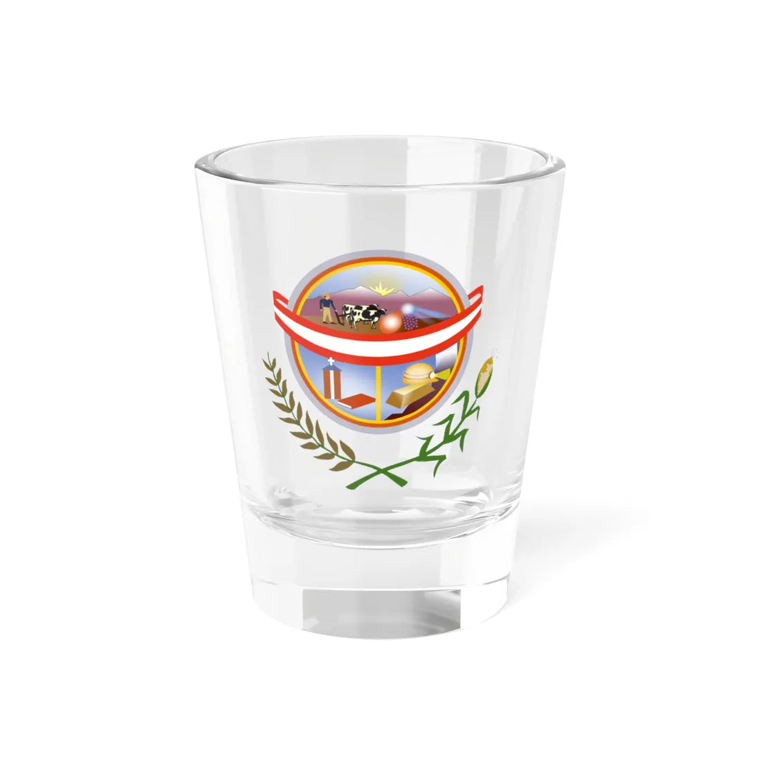 Escudo de Yanaquihua SVG (Peru) (Coat of Arms) Shot Glass 1.5oz 1.5oz - Go Mug Yourself