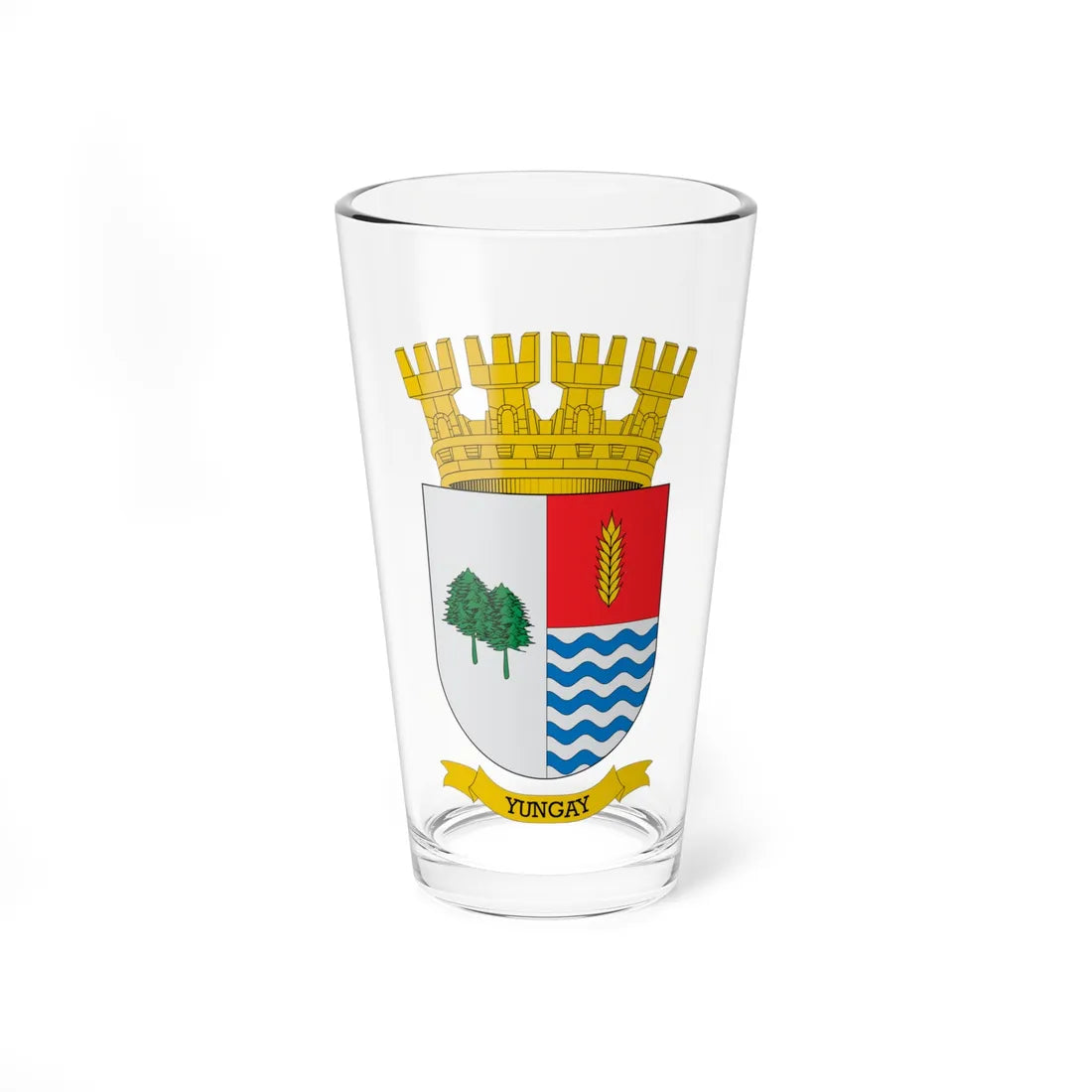 Escudo de Yungay (Chile) (Coat of Arms) Pint Glass 16oz 16oz - Go Mug Yourself