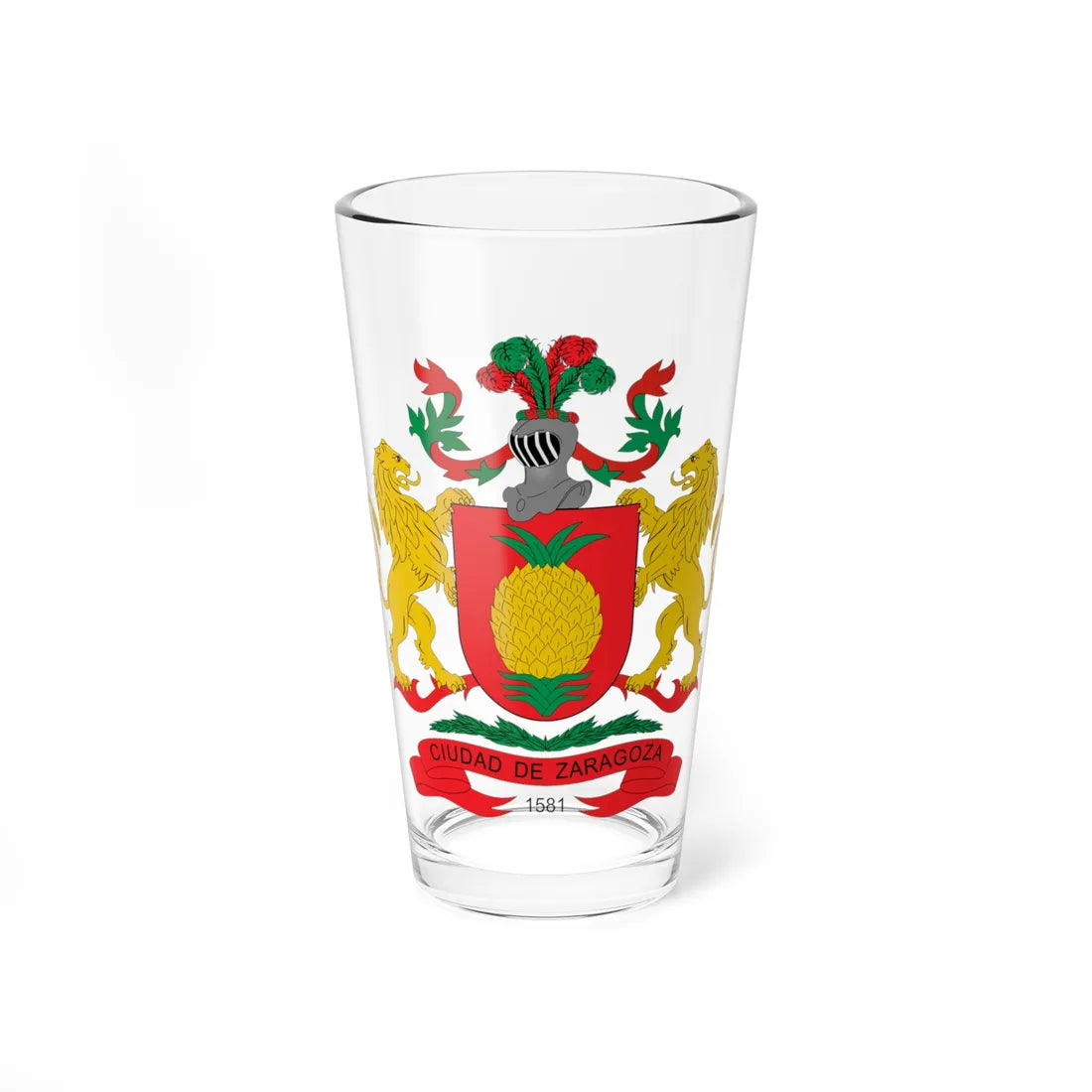 Escudo de Zaragoza Antioquia (Colombia) (Coat of Arms) Pint Glass 16oz 16oz - Go Mug Yourself