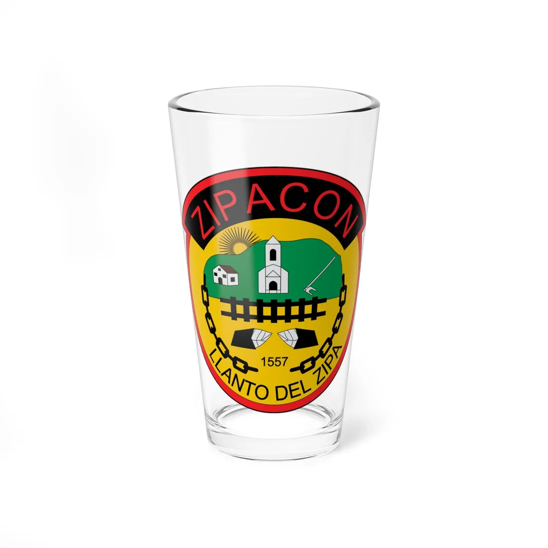 Escudo de Zipacón (Colombia) (Coat of Arms) Pint Glass 16oz 16oz - Go Mug Yourself