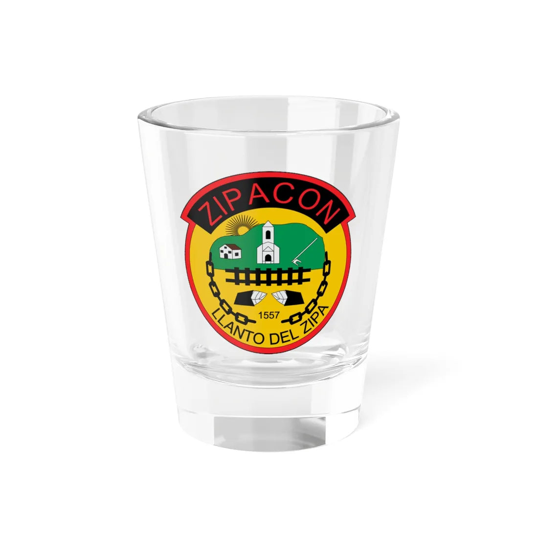 Escudo de Zipacón (Colombia) (Coat of Arms) Shot Glass 1.5oz 1.5oz - Go Mug Yourself