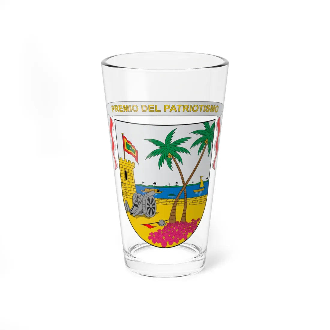 Escudo del Atlántico (Colombia) (Coat of Arms) Pint Glass 16oz 16oz - Go Mug Yourself