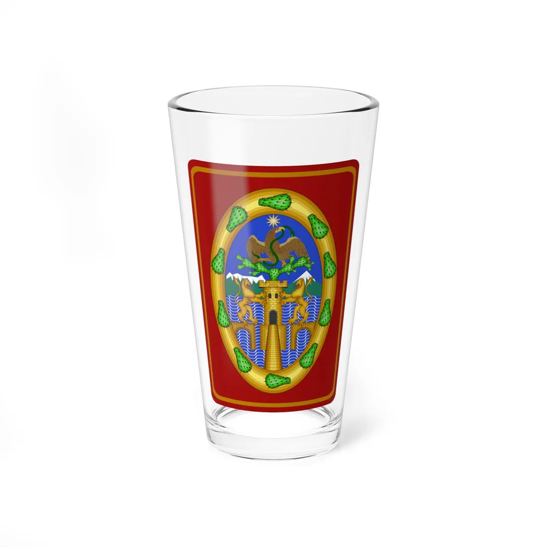 Escudo del Ayuntamiento de ciudad de México 1521-1929 (Costa Rica) (Coat of Arms) Pint Glass 16oz 16oz - Go Mug Yourself
