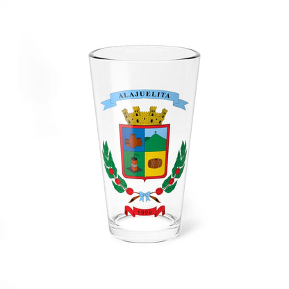 Escudo del cantón de Alajuelita (Costa Rica) (Coat of Arms) Pint Glass 16oz 16oz - Go Mug Yourself