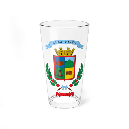 Escudo del cantón de Alajuelita (Costa Rica) (Coat of Arms) Pint Glass 16oz 16oz - Go Mug Yourself