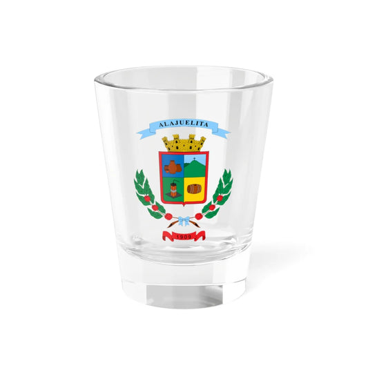 Escudo del cantón de Alajuelita (Costa Rica) (Coat of Arms) Shot Glass 1.5oz 1.5oz - Go Mug Yourself