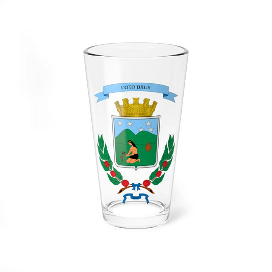 Escudo del Cantón de Coto Brus (Costa Rica) (Coat of Arms) Pint Glass 16oz 16oz - Go Mug Yourself