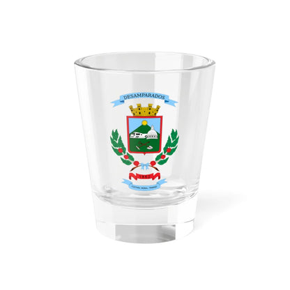 Escudo del cantón de Desamparados (Costa Rica) (Coat of Arms) Shot Glass 1.5oz 1.5oz - Go Mug Yourself