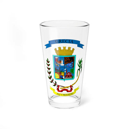 Escudo del Cantón de Grecia (Costa Rica) (Coat of Arms) Pint Glass 16oz 16oz - Go Mug Yourself