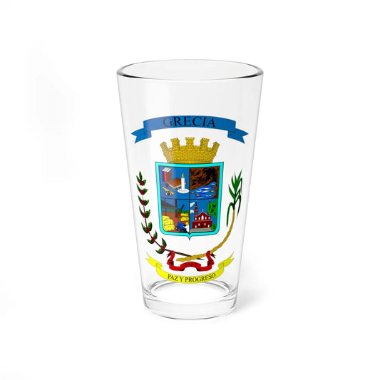 Escudo del Cantón de Grecia (Costa Rica) (Coat of Arms) Pint Glass 16oz 16oz - Go Mug Yourself