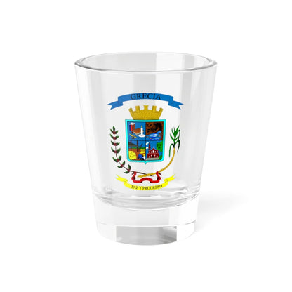 Escudo del Cantón de Grecia (Costa Rica) (Coat of Arms) Shot Glass 1.5oz 1.5oz - Go Mug Yourself