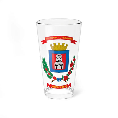 Escudo del cantón de Heredia (Costa Rica) (Coat of Arms) Pint Glass 16oz 16oz - Go Mug Yourself