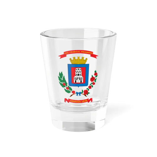 Escudo del cantón de Heredia (Costa Rica) (Coat of Arms) Shot Glass 1.5oz 1.5oz - Go Mug Yourself